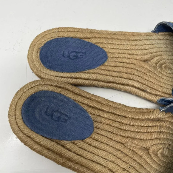UGG Women's Cherry Exotic Espadrilles Slides Sandals Blue Sz 8 - Picture 4 of 5